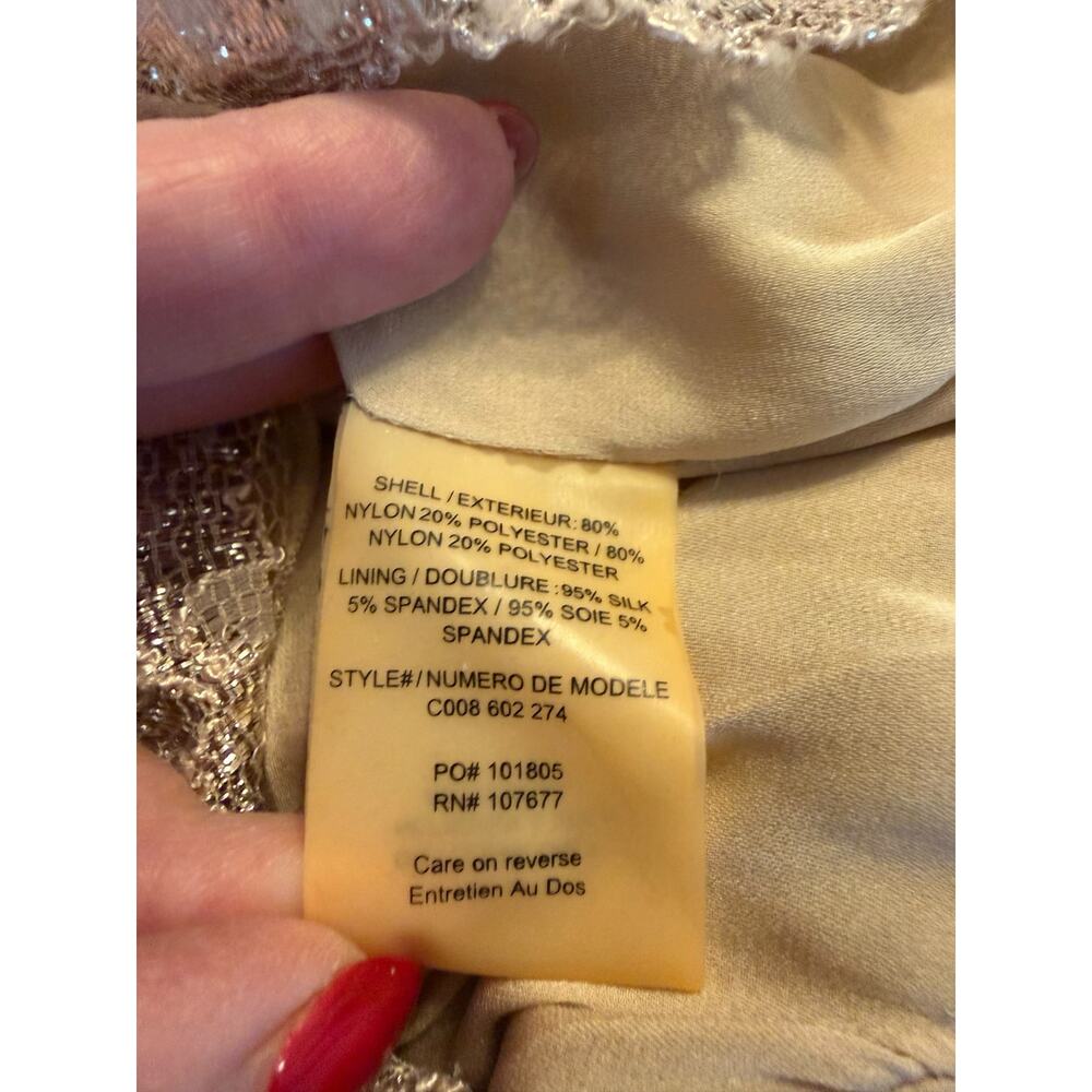 NWT Alice + Olivia Champagne Lace Cocktail Dress - Size 6 - Picture 11 of 16